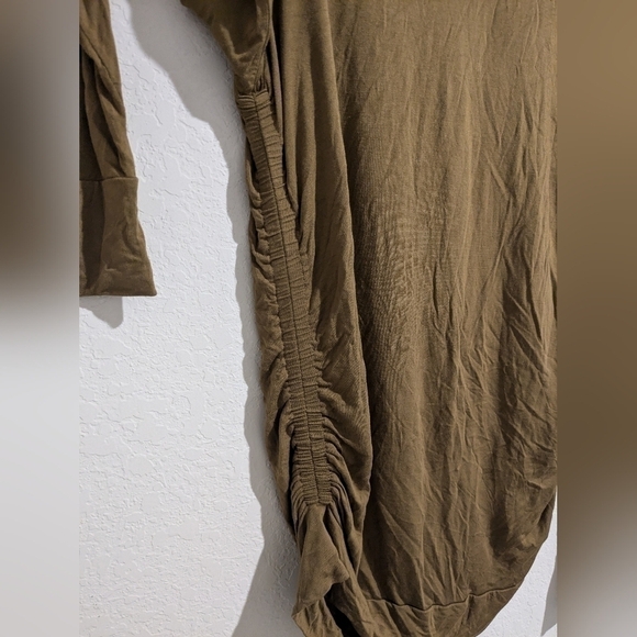 Soft Surroundings Bronze Viscose Jersey Knit Long Sleeve High Neck Longline Top - Picture 4 of 6